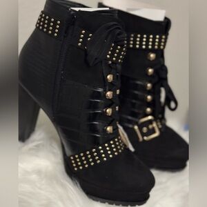 Black Studded Ankle Boots